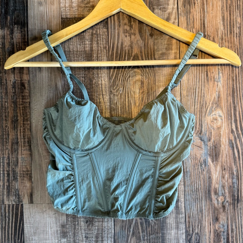 NWOT Gilly Hicks Ruched Corset Cropped Top Size XS